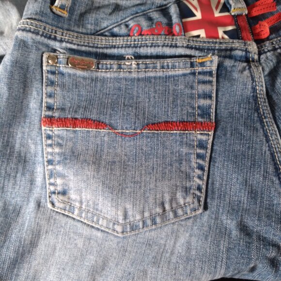 Pepe Jeans 31st ANNIVERSARY London Union Jack British Flag FLARED JEANS 25x29 - Picture 4 of 16